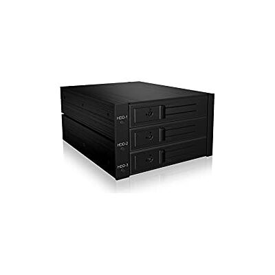 ICY BOX Wechselrahmen Backplane für Festplatten, 3x 3,5 Zoll in 2x 5,25 Zoll Schacht, SATA, Lüfter, Metall, Schwarz ICY BOX Wechselrahmen Backplane für Festplatten, 3x 3,5 Zoll in 2x 5,25 Zoll Schacht, SATA, Lüfter, Metall, Schwarz