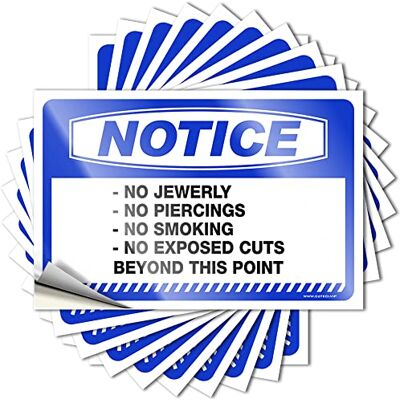 MZBS Lustige Autoaufkleber mit Aufschrift "No Jewerly No Piercings", keine freiliegenden Schnitte, kein Rauchen, 10 Stück Werkzeugkasten-Aufkleber und Aufkleber für Autos (8 x 12 cm) MZBS Lustige Autoaufkleber mit Aufschrift "No Jewerly No Piercings", keine freiliegenden Schnitte, kein Rauchen, 10 Stück Werkzeugkasten-Aufkleber und Aufkleber für Autos (8 x 12 cm)