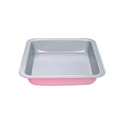 DUO 2pcs Kohlenstoffstahl Silber Pink Square Backwanne Backware for Kekse Brotkuchen Pizza DUO 2pcs Kohlenstoffstahl Silber Pink Square Backwanne Backware for Kekse Brotkuchen Pizza