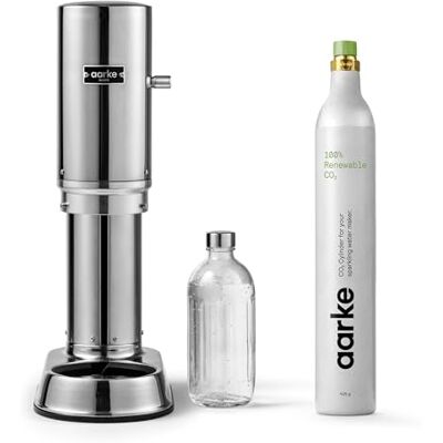 aarke Carbonator Pro, Wassersprudler aus Edelstahl im modernen Edelstahl Finish mit CO2 Zylinder, Sprudelwasserbereiter fur Leitungswasser, kompatibel mit 60L CO2-Zylindern aarke Carbonator Pro, Wassersprudler aus Edelstahl im modernen Edelstahl Finish mit CO2 Zylinder, Sprudelwasserbereiter fur Leitungswasser, kompatibel mit 60L CO2-Zylindern
