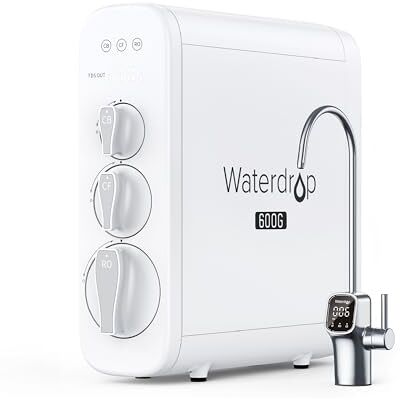 Waterdrop G3P600 Umkehrosmoseanlage, 600 GPD, Intelligenter LED-Wasserhahn NSF/ANSI 42,53,58&372 Zertifiziert, Reduziert TDS, 2:1 Rein zum Abfluss, Entkalkungsanlage, Tankless RO System unter Spüle Waterdrop G3P600 Umkehrosmoseanlage, 600 GPD, Intelligenter LED-Wasserhahn NSF/ANSI 42,53,58&372 Zertifiziert, Reduziert TDS, 2:1 Rein zum Abfluss, Entkalkungsanlage, Tankless RO System unter Spüle