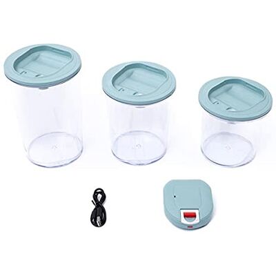Allpax Vakuumpumpe inkl. 3 Vakuumdosen (1,0/1,5/2,0 Liter) BPA-frei, lebensmittelecht und spülmaschinengeeignet Allpax Vakuumpumpe inkl. 3 Vakuumdosen (1,0/1,5/2,0 Liter) BPA-frei, lebensmittelecht und spülmaschinengeeignet