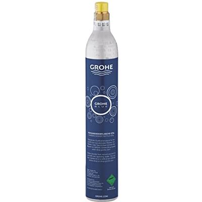 Grohe Blue, 1x 425g CO2 Flasche, bis zu 60l Sprudelwasser, lebensmittelecht Geeignet für jeden Wassersprudler mit Standard CO2 Anschluss, universal einsetzbar, leicht austauschbar (40651000) Grohe Blue, 1x 425g CO2 Flasche, bis zu 60l Sprudelwasser, lebensmittelecht Geeignet für jeden Wassersprudler mit Standard CO2 Anschluss, universal einsetzbar, leicht austauschbar (40651000)