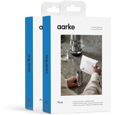 aarke 6er-Pack Pure Filter-Nachfüllbeutel – reduziert Chlor, Schwermetalle und Kalk – filtert bis zu 120 Liter / 32 Gallonen Wasser pro Beutel aarke 6er-Pack Pure Filter-Nachfüllbeutel – reduziert Chlor, Schwermetalle und Kalk – filtert bis zu 120 Liter / 32 Gallonen Wasser pro Beutel