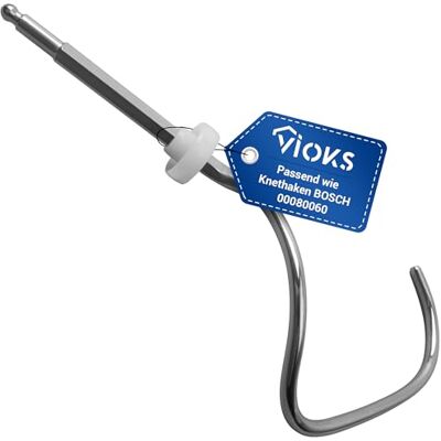 VIOKS Knethaken Ersatz für Bosch Siеmens 00080060 Rührhaken Knetdüse für Küchenmaschine ProfiMixx 44 46 47 Knethaken Bosch MUM4 und MUM5 VIOKS Knethaken Ersatz für Bosch Siеmens 00080060 Rührhaken Knetdüse für Küchenmaschine ProfiMixx 44 46 47 Knethaken Bosch MUM4 und MUM5