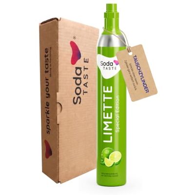 SodaTASTE CO2-Zylinder tauschen (Refill) für Wassersprudler, mit natürlichem Limetten-Aroma, ohne Sirup, für bis zu 60l gesprudeltes Wasser mit Geschmack, zuckerfrei (ACHTUNG: Leerzylinder benötigt) SodaTASTE CO2-Zylinder tauschen (Refill) für Wassersprudler, mit natürlichem Limetten-Aroma, ohne Sirup, für bis zu 60l gesprudeltes Wasser mit Geschmack, zuckerfrei (ACHTUNG: Leerzylinder benötigt)