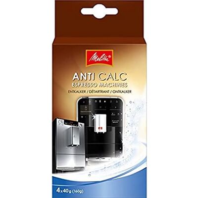 Melitta 209668 Entkalker Kaffeevollautomaten Anti Calc Espresso 4 Pulver Beutel, 40 g Melitta 209668 Entkalker Kaffeevollautomaten Anti Calc Espresso 4 Pulver Beutel, 40 g