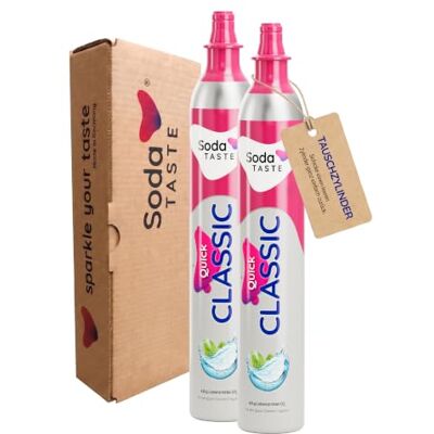 SodaTASTE Quick Classic CO2-Zylinder tauschen 2er-Pack (Refill) für Wassersprudler mit Quick Connect System, für bis zu 120l gesprudeltes Wasser (ACHTUNG: Leerer Zylinder benötigt) SodaTASTE Quick Classic CO2-Zylinder tauschen 2er-Pack (Refill) für Wassersprudler mit Quick Connect System, für bis zu 120l gesprudeltes Wasser (ACHTUNG: Leerer Zylinder benötigt)