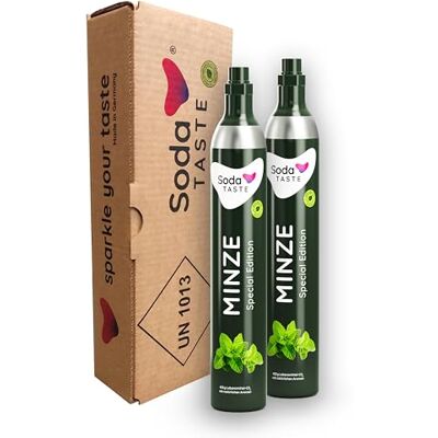 SodaTASTE CO2-Zylinder kaufen 2er-Pack (Reservezylinder) für Wassersprudler, mit natürlichem Minzaroma, ohne Sirup, für bis zu 120l gesprudeltes Wasser mit Geschmack, zuckerfrei SodaTASTE CO2-Zylinder kaufen 2er-Pack (Reservezylinder) für Wassersprudler, mit natürlichem Minzaroma, ohne Sirup, für bis zu 120l gesprudeltes Wasser mit Geschmack, zuckerfrei