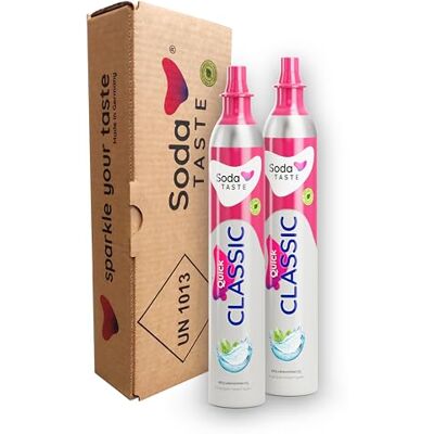 SodaTASTE Quick Classic CO2-Zylinder tauschen 2er-Pack (Refill) für Wassersprudler mit Quick Connect System, für bis zu 120l gesprudeltes Wasser (ACHTUNG: Leerer Zylinder benötigt) SodaTASTE Quick Classic CO2-Zylinder tauschen 2er-Pack (Refill) für Wassersprudler mit Quick Connect System, für bis zu 120l gesprudeltes Wasser (ACHTUNG: Leerer Zylinder benötigt)