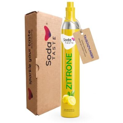 SodaTASTE CO2-Zylinder tauschen (Refill) für Wassersprudler, mit natürlichem Zitronen-Aroma, ohne Sirup, für bis zu 60l gesprudeltes Wasser mit Geschmack, zuckerfrei (ACHTUNG: Leerzylinder benötigt) SodaTASTE CO2-Zylinder tauschen (Refill) für Wassersprudler, mit natürlichem Zitronen-Aroma, ohne Sirup, für bis zu 60l gesprudeltes Wasser mit Geschmack, zuckerfrei (ACHTUNG: Leerzylinder benötigt)