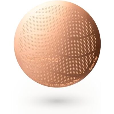 AeroPress XL Gold Tone Wiederverwendbarer Filter aus Edelstahl Robuster Metall-Kaffeefilter, Nachhaltig, Umweltfreundlich, Reisefreundlich, Passend für XL Handkaffeemaschinen AeroPress XL Gold Tone Wiederverwendbarer Filter aus Edelstahl Robuster Metall-Kaffeefilter, Nachhaltig, Umweltfreundlich, Reisefreundlich, Passend für XL Handkaffeemaschinen