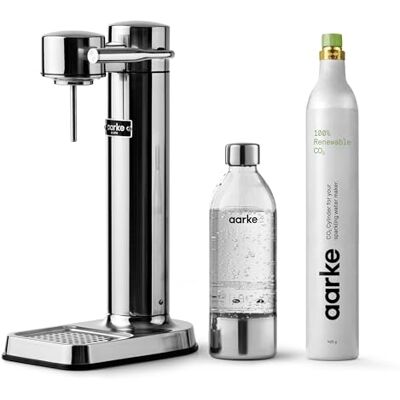 aarke Carbonator 3, Premium Wassersprudler, Edelstahl Finish + 60L CO2-Zylinder, 100% erneuerbares CO2 aarke Carbonator 3, Premium Wassersprudler, Edelstahl Finish + 60L CO2-Zylinder, 100% erneuerbares CO2