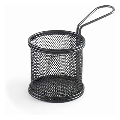 LACOR 61150 Schwarzer Snack-Servierkorb, quadratischer Korb, Kartoffel-Pommes-Korb, Edelstahlkorb, Nicht zum Braten gültig, 9x8 cm, Mattschwarzes Finish LACOR 61150 Schwarzer Snack-Servierkorb, quadratischer Korb, Kartoffel-Pommes-Korb, Edelstahlkorb, Nicht zum Braten gültig, 9x8 cm, Mattschwarzes Finish