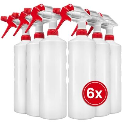 BIOHY Sprühflasche 1 Liter (6er-Set), Handsprüher, Reinigungsmittel Chemiebeständiger Handsprüher für Reinigungsmittel, Öl und Pflanzen, für Handwerk, Hobby und Haushalt BIOHY Sprühflasche 1 Liter (6er-Set), Handsprüher, Reinigungsmittel Chemiebeständiger Handsprüher für Reinigungsmittel, Öl und Pflanzen, für Handwerk, Hobby und Haushalt