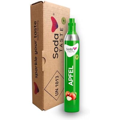 SodaTASTE CO2-Kaufzylinder (Reservezylinder) für Wassersprudler, mit natürlichem Apfel-Aroma, ohne Sirup, für bis zu 60l gesprudeltes Wasser mit Geschmack, zuckerfrei SodaTASTE CO2-Kaufzylinder (Reservezylinder) für Wassersprudler, mit natürlichem Apfel-Aroma, ohne Sirup, für bis zu 60l gesprudeltes Wasser mit Geschmack, zuckerfrei