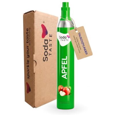 SodaTASTE CO2-Zylinder tauschen (Refill) für Wassersprudler, mit natürlichem Apfel-Aroma, ohne Sirup, für bis zu 60l gesprudeltes Wasser mit Geschmack, zuckerfrei (ACHTUNG: Leerer Zylinder benötigt) SodaTASTE CO2-Zylinder tauschen (Refill) für Wassersprudler, mit natürlichem Apfel-Aroma, ohne Sirup, für bis zu 60l gesprudeltes Wasser mit Geschmack, zuckerfrei (ACHTUNG: Leerer Zylinder benötigt)