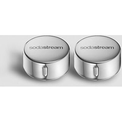 sodastream Glasflaschen Ersatzdeckel aus Edelstahl, passend für 1L Glasflaschen der Duo & E-Duo, 2 Stück sodastream Glasflaschen Ersatzdeckel aus Edelstahl, passend für 1L Glasflaschen der Duo & E-Duo, 2 Stück
