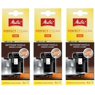Melitta Perfect Clean Reinigungstabletten 3er Pack (12 Tabletten) – Reinigungstabs für Kaffeevollautomaten, Kaffeemaschinen & Espressomaschinen – Effektive Entfernung von Kaffeefett & Rückständen Melitta Perfect Clean Reinigungstabletten 3er Pack (12 Tabletten) – Reinigungstabs für Kaffeevollautomaten, Kaffeemaschinen & Espressomaschinen – Effektive Entfernung von Kaffeefett & Rückständen