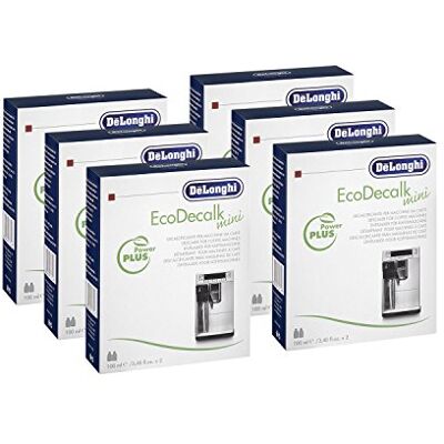 DeLonghi Kaffeemaschine - 6 Mini-Entkalkungsflaschen mit EcoDecalk DeLonghi Kaffeemaschine - 6 Mini-Entkalkungsflaschen mit EcoDecalk