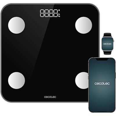 Cecotec Intelligente Badezimmerwaage mit App Surface Precision Smart, Bluetooth und 24 Parametern, Größe 30 x 30 cm, 4 Sensoren, maximale Kapazität 180 kg, batteriebetrieben Cecotec Intelligente Badezimmerwaage mit App Surface Precision Smart, Bluetooth und 24 Parametern, Größe 30 x 30 cm, 4 Sensoren, maximale Kapazität 180 kg, batteriebetrieben