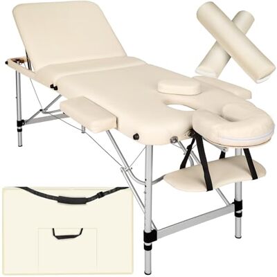 tectake ® Massageliege, klappbar, höhenverstellbar, Massagetisch mit 3 Zonen, Massagebank, Kosmetikliege inkl. Zubehör Tasche, Voll- und Halbrolle, Möbel für Kosmetik, Massage, Tattoo beige tectake ® Massageliege, klappbar, höhenverstellbar, Massagetisch mit 3 Zonen, Massagebank, Kosmetikliege inkl. Zubehör Tasche, Voll- und Halbrolle, Möbel für Kosmetik, Massage, Tattoo beige