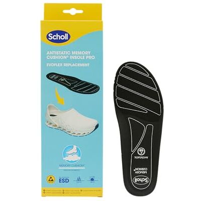 Scholl Antistatische Einlegesohlen aus Memory Cushion für Evoflex, Unisex-Erwachsene, Schwarz, 38 EU Scholl Antistatische Einlegesohlen aus Memory Cushion für Evoflex, Unisex-Erwachsene, Schwarz, 38 EU