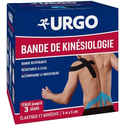 Urgo Kinesiologie-Tape – elastisch und klebend – begleitet die Bewegung – 5 m x 5 cm Urgo Kinesiologie-Tape – elastisch und klebend – begleitet die Bewegung – 5 m x 5 cm