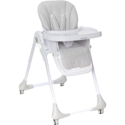 Giordani G-Snack Hochstuhl für Babynahrung 6 Monate – 15 kg,in 7 Positionen höhenverstellbar,verstellbare Rückenlehne und Fußstütze,4 Räder mit Bremse, platzsparend zusammenklappbar und Doppeltablett Giordani G-Snack Hochstuhl für Babynahrung 6 Monate – 15 kg,in 7 Positionen höhenverstellbar,verstellbare Rückenlehne und Fußstütze,4 Räder mit Bremse, platzsparend zusammenklappbar und Doppeltablett