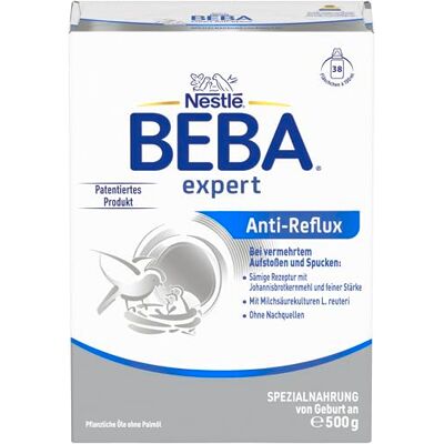 BEBA expert Anti-Reflux AR Spezialnahrung von Geburt an, bei vermehrtem Aufstoßen und Spucken, Babynahrung, Baby-Milchpulver, 1er Pack (1 x 500g) BEBA expert Anti-Reflux AR Spezialnahrung von Geburt an, bei vermehrtem Aufstoßen und Spucken, Babynahrung, Baby-Milchpulver, 1er Pack (1 x 500g)