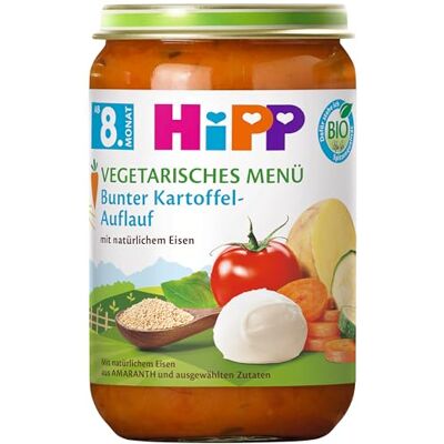 HiPP Vegetarisches Menü Bunter Kartoffel-Auflauf (6 x 220g), ab 8. Monat, mit Omega-3, mit feinen Stückchen zum Kauenlernen, in bester Bio-Qualität HiPP Vegetarisches Menü Bunter Kartoffel-Auflauf (6 x 220g), ab 8. Monat, mit Omega-3, mit feinen Stückchen zum Kauenlernen, in bester Bio-Qualität
