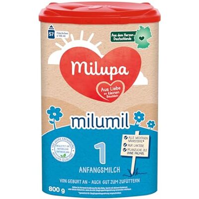 Milupa Milumil 1 Babynahrung, Anfangsmilch von Geburt an, Baby-Milchpulver, 800 g Milupa Milumil 1 Babynahrung, Anfangsmilch von Geburt an, Baby-Milchpulver, 800 g