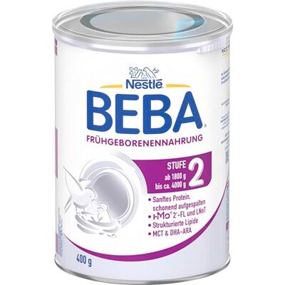 BEBA Frühgeborenennahrung Stufe 2 Frühgeborene nach Klinikentlassung, Babynahrung, Baby-Milchpulver, 1er Pack (1 x 400g) BEBA Frühgeborenennahrung Stufe 2 Frühgeborene nach Klinikentlassung, Babynahrung, Baby-Milchpulver, 1er Pack (1 x 400g)