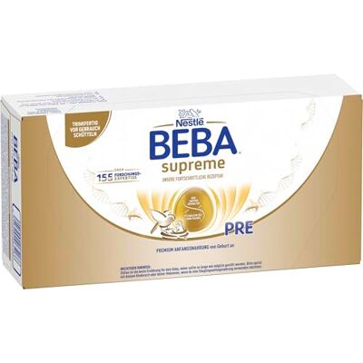 BEBA SUPREME PRE – trinkfertige Anfangsnahrung von Geburt an (32x70ml) Trinkfertige Anfangsnahrung ab Geburt, wissenschaftlich geprüftes Hydrolysat, nur Laktose, Babynahrung ohne Palmöl & Fischöl BEBA SUPREME PRE – trinkfertige Anfangsnahrung von Geburt an (32x70ml) Trinkfertige Anfangsnahrung ab Geburt, wissenschaftlich geprüftes Hydrolysat, nur Laktose, Babynahrung ohne Palmöl & Fischöl