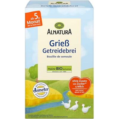 Alnatura Bio Babybrei nach dem 4 Monat Grieß, 6 x 250 g Alnatura Bio Babybrei nach dem 4 Monat Grieß, 6 x 250 g