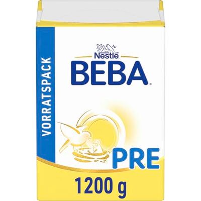 BEBA PRE Anfangsmilch von Geburt an, Nur Laktose, Ohne Palmöl, Ohne Fischöl, Babynahrung, Baby-Milchpulver, Vorratspack 1er Pack (à 2 x 600g) BEBA PRE Anfangsmilch von Geburt an, Nur Laktose, Ohne Palmöl, Ohne Fischöl, Babynahrung, Baby-Milchpulver, Vorratspack 1er Pack (à 2 x 600g)