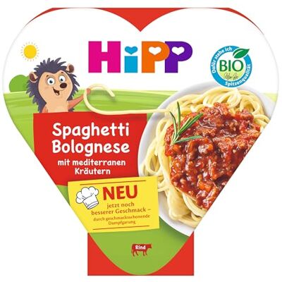 HiPP Bio Spaghetti Bolognese (6 x 250g), Kindermenü ab 1 Jahr, mit mediterranen Kräutern, schonend dampfgegart, kindgerecht gewürzt HiPP Bio Spaghetti Bolognese (6 x 250g), Kindermenü ab 1 Jahr, mit mediterranen Kräutern, schonend dampfgegart, kindgerecht gewürzt