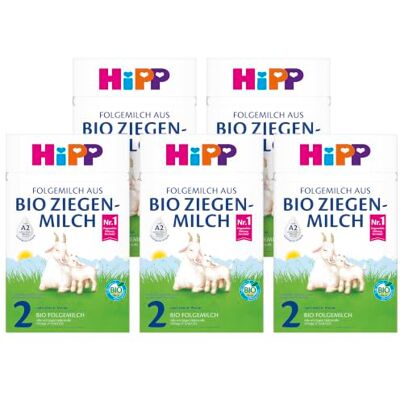 HiPP 2 Folgemilch aus Bio Ziegenmilch (5 x 400g), nach dem 6. Monat, mit GOS, Omega 3 & 6 und A2-beta-Casein, besonders leicht verdaulich HiPP 2 Folgemilch aus Bio Ziegenmilch (5 x 400g), nach dem 6. Monat, mit GOS, Omega 3 & 6 und A2-beta-Casein, besonders leicht verdaulich