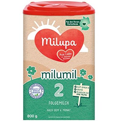 Milupa Milumil 2 – Folgemilch – Baby-Milchpulver – Nach dem 6. Monat – Passender Begleiter zur Beikost mit wichtigen Nährstoffen – Ohne Palmöl – 1 x 800 g Milupa Milumil 2 – Folgemilch – Baby-Milchpulver – Nach dem 6. Monat – Passender Begleiter zur Beikost mit wichtigen Nährstoffen – Ohne Palmöl – 1 x 800 g