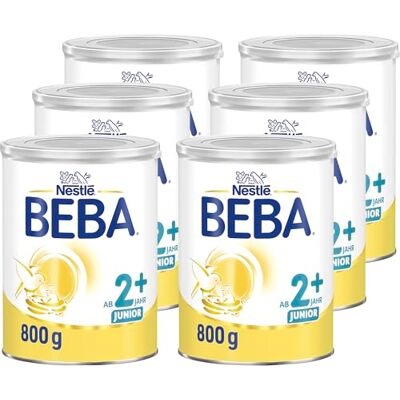 BEBA Junior 2+ Milchgetränk ab dem 2. Geburtstag, 6er Pack (6x800g) Milchgetränk ab dem 2. Geburtstag mit altersgerecht angepasstem Proteingehalt. Ohne Stärke, ohne Palmöl und ohne Fischöl BEBA Junior 2+ Milchgetränk ab dem 2. Geburtstag, 6er Pack (6x800g) Milchgetränk ab dem 2. Geburtstag mit altersgerecht angepasstem Proteingehalt. Ohne Stärke, ohne Palmöl und ohne Fischöl
