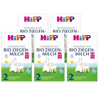 HiPP 2 Folgemilch aus Bio Ziegenmilch (5 x 400g), nach dem 6. Monat, mit GOS, Omega 3 & 6 und A2-beta-Casein, besonders leicht verdaulich HiPP 2 Folgemilch aus Bio Ziegenmilch (5 x 400g), nach dem 6. Monat, mit GOS, Omega 3 & 6 und A2-beta-Casein, besonders leicht verdaulich