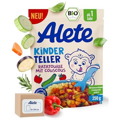 Alete Kinderteller Ratatouille mit Couscous, ab 1 Jahr, BIO, 250 g (6er Pack) Alete Kinderteller Ratatouille mit Couscous, ab 1 Jahr, BIO, 250 g (6er Pack)