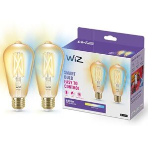 WiZ Tunable White 2er-Pack LED Lampe, E27, Amber, 50 W, dimmbar, warm- bis kaltweiß, smarte Steuerung per App/Stimme über WLAN WiZ Tunable White 2er-Pack LED Lampe, E27, Amber, 50 W, dimmbar, warm- bis kaltweiß, smarte Steuerung per App/Stimme über WLAN