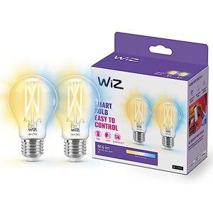 WiZ Tunable White LED Lampen E27 2er-Pack (806 lm), 60 W transparente Filament Lampen mit warm- bis kaltweißem dimmbarem Licht, smarte Lichtsteuerung über WLAN per Stimme/App WiZ Tunable White LED Lampen E27 2er-Pack (806 lm), 60 W transparente Filament Lampen mit warm- bis kaltweißem dimmbarem Licht, smarte Lichtsteuerung über WLAN per Stimme/App