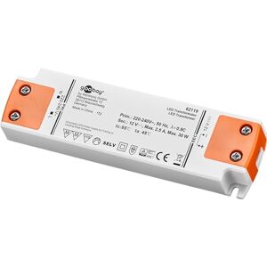 Goobay LED Trafo 12V DC dimmbar 30W – Konstantspannung LED Treiber (CV) für 12V LED Streifen & Module – Phasenan-/Phasenabschnitt dimmbar – 6–30W flaches Netzteil für Möbeleinbau, Schraubklemmen 62119 Goobay LED Trafo 12V DC dimmbar 30W – Konstantspannung LED Treiber (CV) für 12V LED Streifen & Module – Phasenan-/Phasenabschnitt dimmbar – 6–30W flaches Netzteil für Möbeleinbau, Schraubklemmen 62119