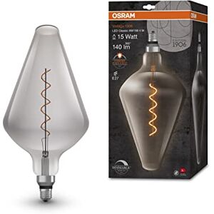 Osram Lamps Vintage 1906 LED-Lampe Smoke-Tönung,4W,140lm,spitz zulaufende Form 193mm Durchmesser & E27-Sockel,warmweiße Lichtfarbe,dimmbares Filament,bis zu 15.000 Stunden Lebensdauer,4058075761018 Osram Lamps Vintage 1906 LED-Lampe Smoke-Tönung,4W,140lm,spitz zulaufende Form 193mm Durchmesser & E27-Sockel,warmweiße Lichtfarbe,dimmbares Filament,bis zu 15.000 Stunden Lebensdauer,4058075761018