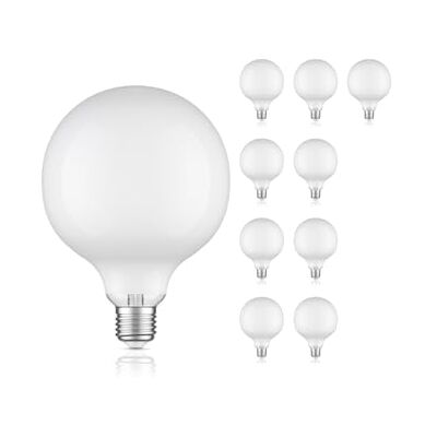 ledscom.de 10x E27 LED Leuchtmittel, G125, warmweiß (2700 K), 4 W, 550lm, Milchglas extra matt ledscom.de 10x E27 LED Leuchtmittel, G125, warmweiß (2700 K), 4 W, 550lm, Milchglas extra matt