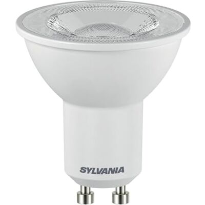 SYLVANIA LED-Lampe, GU10 Sockel, 230 Lumen, Cool White (4000 Kelvin), 3.1 Watt Leistung, 12000h Lebensdauer, 50mm Durchmesser, 56mm Länge, Klarer Reflektor Kolben, 1er Pack SYLVANIA LED-Lampe, GU10 Sockel, 230 Lumen, Cool White (4000 Kelvin), 3.1 Watt Leistung, 12000h Lebensdauer, 50mm Durchmesser, 56mm Länge, Klarer Reflektor Kolben, 1er Pack