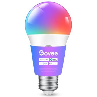 Govee Smart Glühbirne E27, WLAN Lampe RGBWW dimmbare mit 16 Millionen Farben, Smart Bulb Musiksync, 54 Szenen, App und Sprachsteuerung, LED Lampe Funktionieren mit Alexa Google Assistant, 1 Stück Govee Smart Glühbirne E27, WLAN Lampe RGBWW dimmbare mit 16 Millionen Farben, Smart Bulb Musiksync, 54 Szenen, App und Sprachsteuerung, LED Lampe Funktionieren mit Alexa Google Assistant, 1 Stück