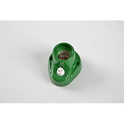 FAI Srl Lampenfassung Porzellan E27 Schalter grün Sockel gebogen FAI Srl Lampenfassung Porzellan E27 Schalter grün Sockel gebogen